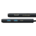 Baseus HUB Lite Series 5-in-1 Multifunctional (Type-C to 2x USB 3.0 / Type-C / HDMI 1.4 / SD/TF) Bla