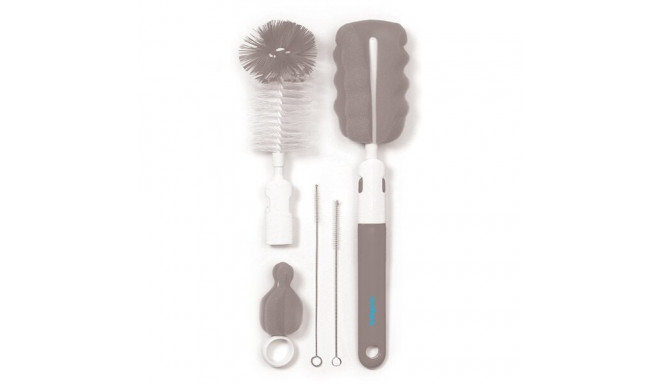 BabyOno baby bottles and teats brush set with a removable handle & mini sponge grey, 735/03