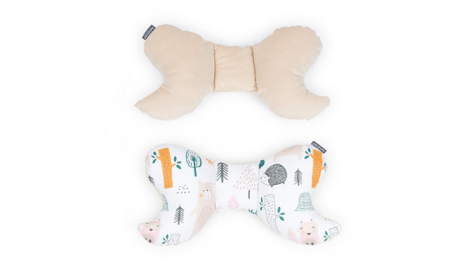 Butterfly pillow forest, cream