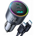 Joyroom JR-CCN07 Autolaadija 120W 5.0A PD 3.0 QC 3.0 1x USB-A 2x USB-C + Kaabel