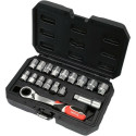 YT. Mutrivõtmete Komplekt 17-osaline 3/8"/1/2" SPLINE LÄBI