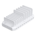 UNITEK Laadimisjaam 10X USB 2.4A 60W Valge