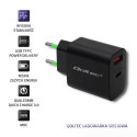 Qoltec 51713 Laadija | 18W | 5-12V | 1.5-3A | USB tüüp C PD | USB QC 3.0 | Must