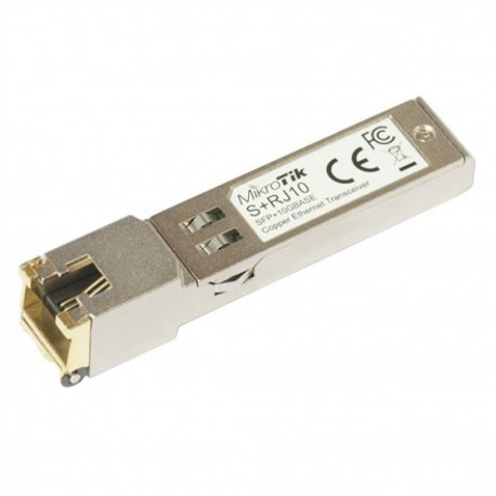 MikroTik S+RJ10 SFP+, vask, RJ-45, 10/100/1000/10000 Mbit/s, maksimaalne edastuskaugus 200 m, ÜHILDU
