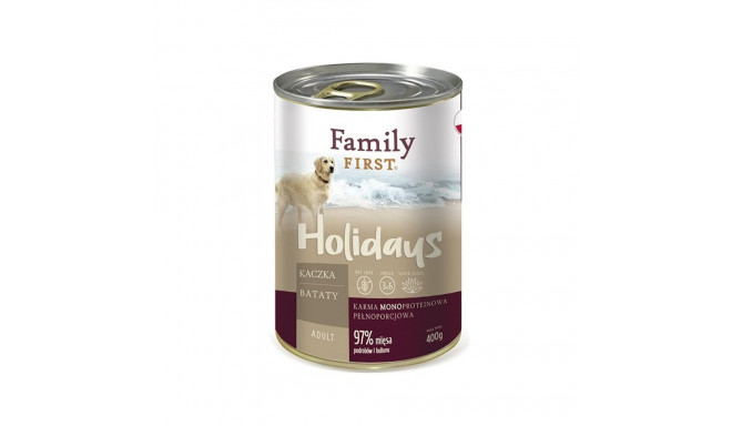 FAMILY FIRST Pühad Täiskasvanud Part maguskartuliga - Märg koeratoit - 400 g