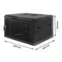 Qoltec 54489 RACK 19" cabinet | 6U | 600 x 370 x 600 | Perforated door