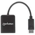 Manhattan DisplayPort 1.2 kahe DisplayPort 1.2 pordiga jagaja, MST, 4K@30Hz, USB-A toitega, videosei