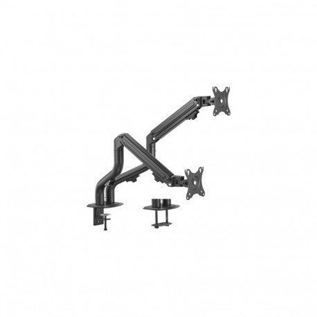 Gembird MA-DA2-02 reguleeritav laua kahe ekraani kinnitusalus (kallutatav), 17–32", kuni 8 kg