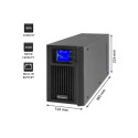 Qoltec 53981 UPS | On-line | Pure Sine Wave | 2kVA | 1.6kW | LCD | USB
