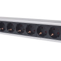 Intellinet 19" 1.5U Rackmount 7-Way Power Strip - German Type", With Surge Protection, 3m Power Cord