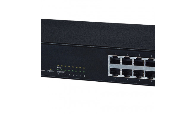 Intellinet 8-porti kiire Ethernet PoE+ lüliti, 8 x PoE porti, IEEE 802.3at/af Power-over-Ethernet (P
