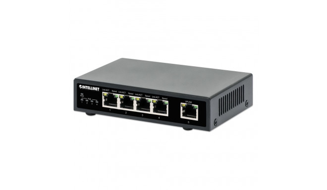 Intellinet 5-Port Gigabit Ethernet PoE+ Switch, Four PSE PoE Ports, IEEE 802.3at/af (PoE+/PoE) Compl
