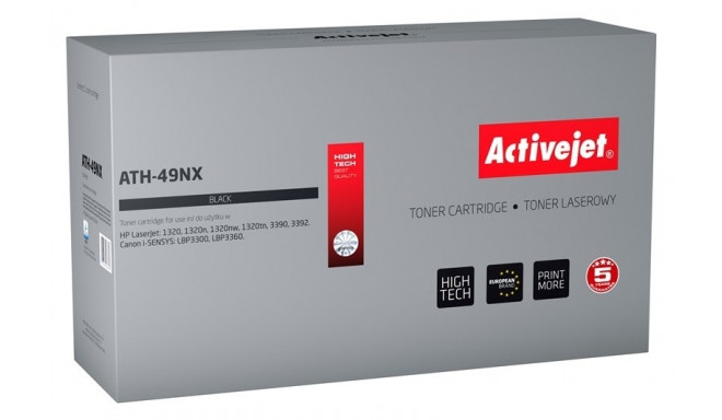 Activejet ATH-49NX tooner (asendus HP 49X Q5949X, Canon CRG-708H; Supreme; 6000 lehekülge; must)