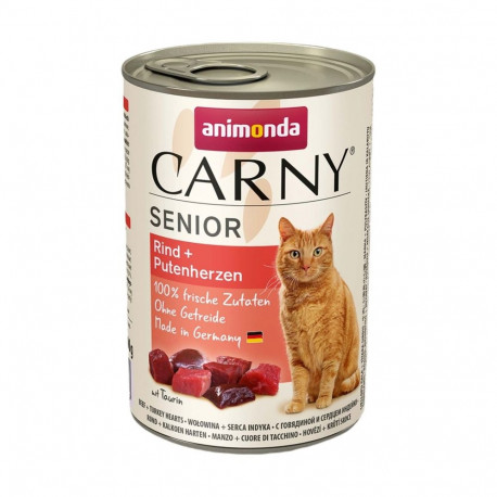 ANIMONDA Carny Senior veiseliha ja kalkunisüdamed märg kassitoit 400g