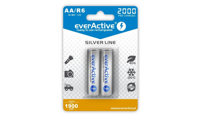 laetavad akud everActive Ni-MH R6 AA 2000 mAh Silver Line – 2 tk