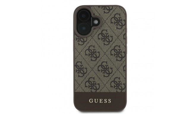 Guess GUHCP16MG4GLBR iPhone 16 Plus 6.7" brown hardcase 4G Bottom Stripe