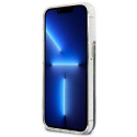 Guess GUHCP13XLFLSB iPhone 13 Pro Max 6.7" sinine/sinine kõvakate Lilledega Vedelik Sädelusega
