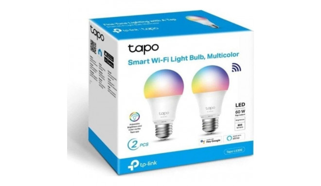 AB LED bulb TP-LINK E27, 220-240V, 8.7W, 806lm, 6000k, RGB, 15000h, sly Wi-Fi žárovka, 2- pack