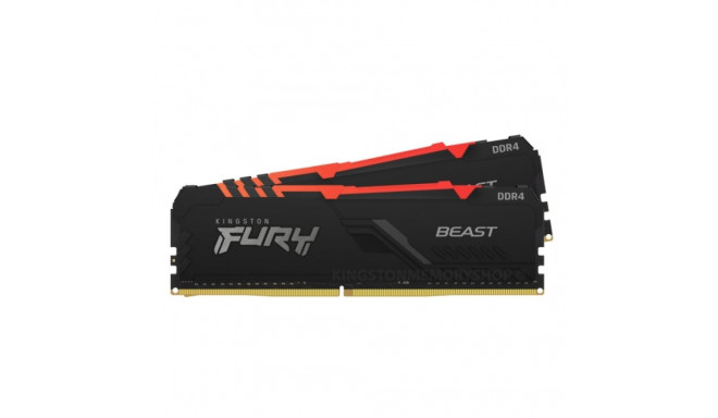 Kingston Technology FURY 16GB 3200MT/s DDR4 CL16 DIMM (komplekt 2) Beast RGB 740617337532