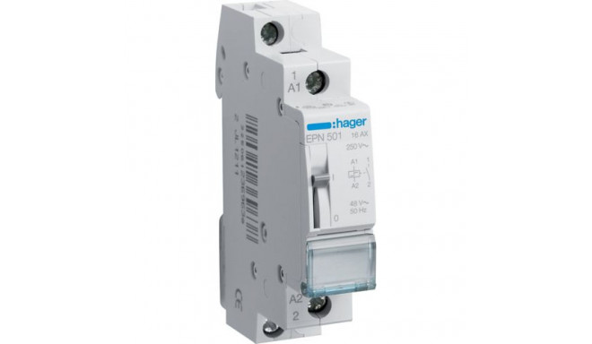 Hager impulssrelee 16A 48V AC 24V DC 1NO (EPN501)