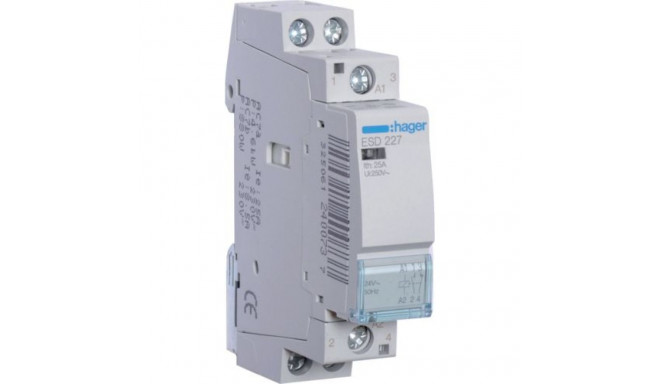 Hager Modular contactor 25A 1NO 1NC 24V AC (ESD227)