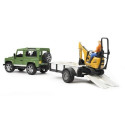 Bruder Professional Series Land Rover Defender with Trailer - CAT and Man (02593)