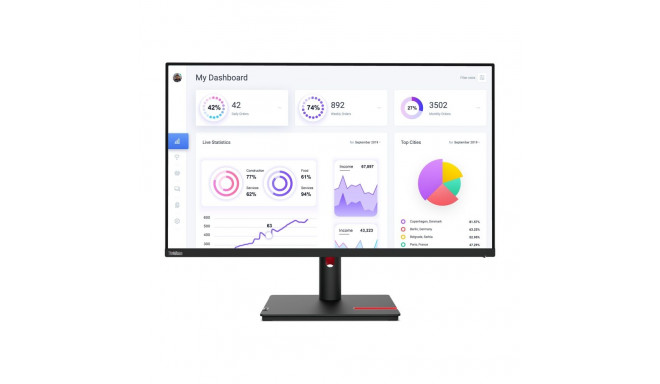 Lenovo ThinkVision T32p-30 31.5" IPS 16:9 60 Hz 4 ms 3840 x 2160 pikslit 350 cd/m² HDMI portide arv 