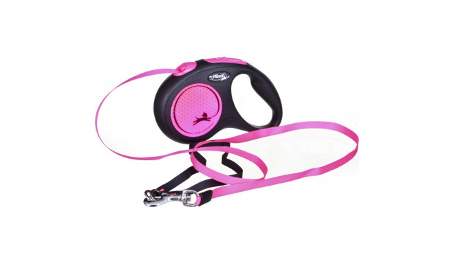 Flexi Automatic Lanyard New Neon M tape 5 m pink