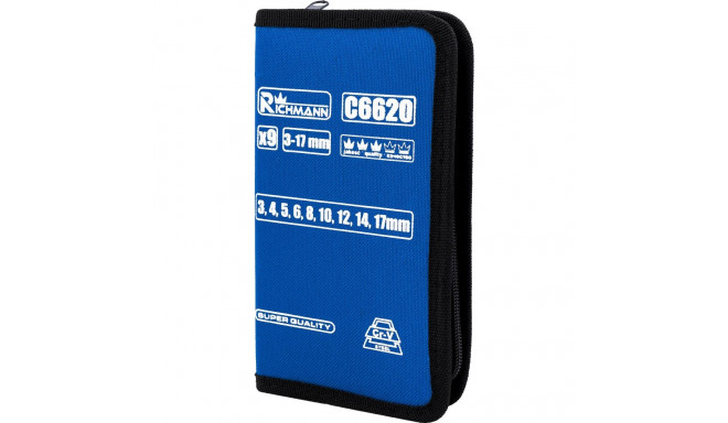 Kuuskantvõtmete komplekt 3–17 mm, 9 tk