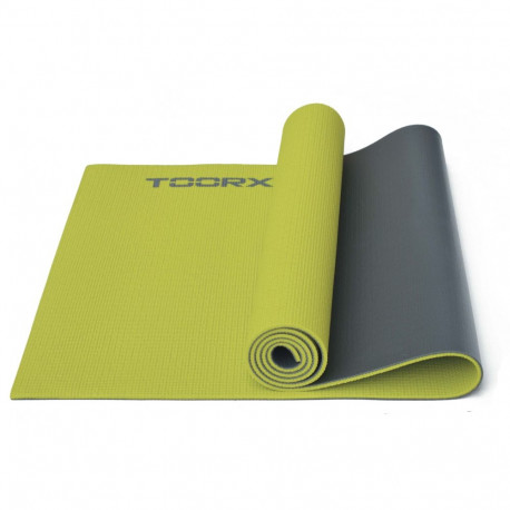 Yoga mat Toorx MAT176 PVC 173x60x0,6 PVC lime green/gray