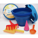 COMPACTOYS Beach bucket with sandbox toys 7 in 1, blue