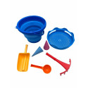 COMPACTOYS Beach bucket with sandbox toys 7 in 1, blue