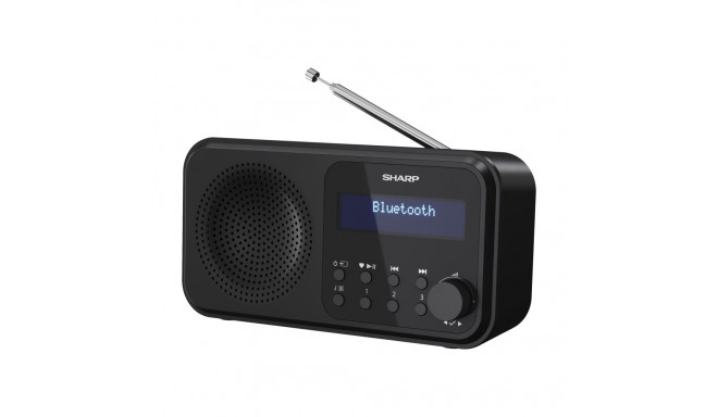 Sharp DR-P420(BK) Tokyo Portable Digital Radio, FM/DAB/DAB+, Bluetooth 5.0, USB or Battery Powered, 