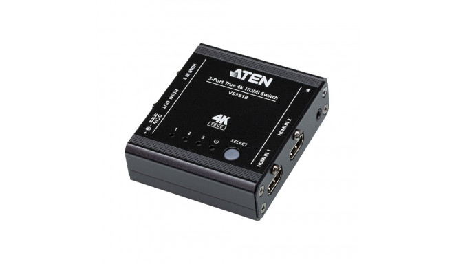 Aten | 3-Port True 4K HDMI Lüliti | VS381B | Sisend: 3 x HDMI Tüüp A Emane; Väljund: 1 x HDMI Tüüp A