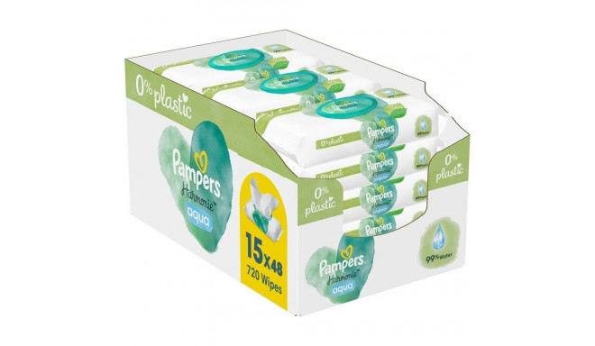 Pampers Harmonie Aqua niisked salvrätikud 0% plastikut 15x48 tk.