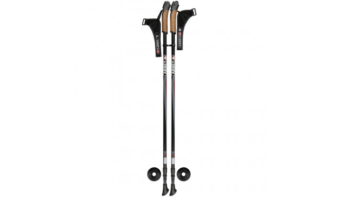 Nordic walking sticks ABBEY 21SR ZRG Black/Red/Grey