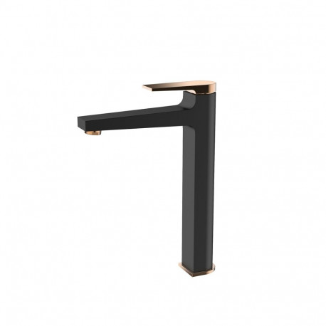 HIGH WASHBASIN MIXER MIDNIGHT BLACK/GOLD