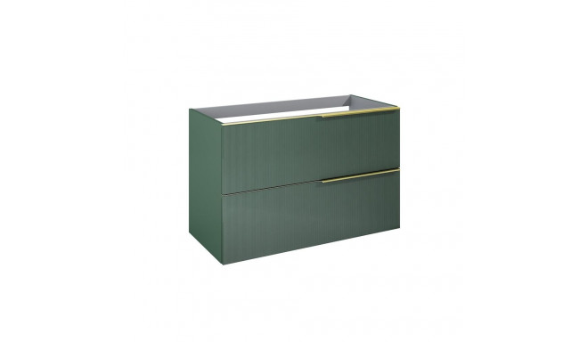 BASIN UNIT SOHO 100 2DR HUNG GREEN MATT