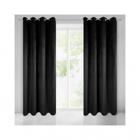 CURTAIN PIERRE BLACK/RINGS 140X250 N