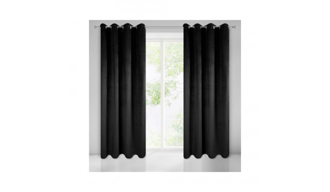 CURTAIN PIERRE BLACK/RINGS  140X250 N