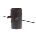 FLUE D160/2MM 0.25M BLACK WTH FLAP