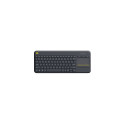 Logitech K400 Plus Touch Wireless Keyboard, RF Wireless, US, Black