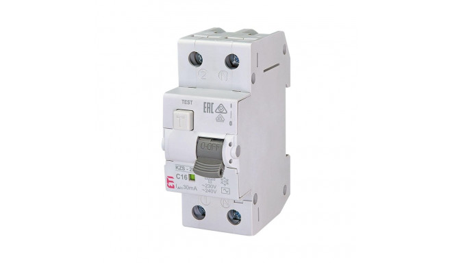 RELAY CURR LEAK 2P 16A 30mA KZS-2M automaatne