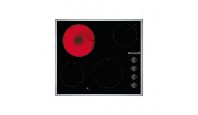 Bosch | Hob | PKE645CA2E | Vitroceramic | Number of burners/cooking zones 4 | Rotary knobs | Black
