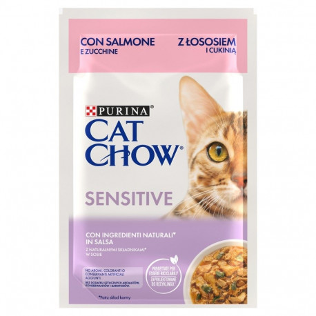 Wet Cat Food - Purina Cat Chow Sensitive Salmon & Zucchini in Sauce 85 g