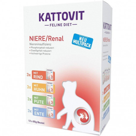 Cat Food - KATTOVIT Feline Diet Renal 12 x 85g KATTOVIT Feline Diet Renal Wet Cat Food - 12 x 85g