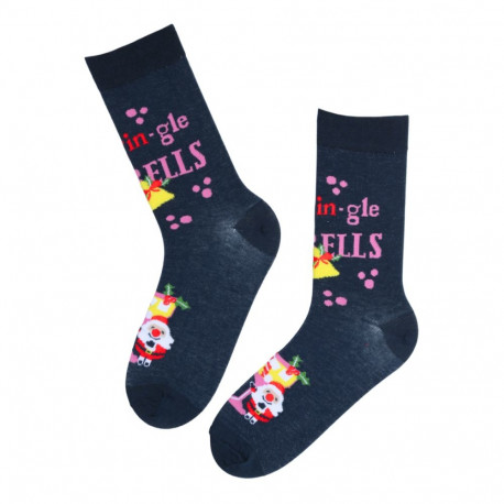 SOKISAHTEL GINGLE sinised jõuluvanaga puuvillased sokid 446