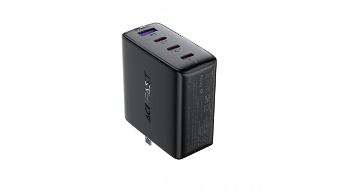 Acefast A96 PD100W GaN Charger (3 x USB-C + 1x USB-A) with US Plug - Black