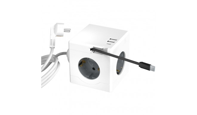 Voolukaabel Microconnect Power Cube, 3 x Schuko / USB-C / USB-A