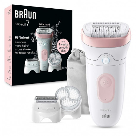 Braun epilaator Silk epil 7 märg ja kuiv, valge/roosa
